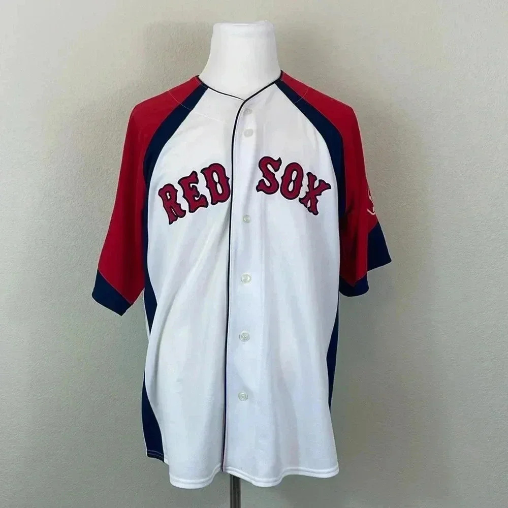 Men’s MLB Red Sox button down jersey size large